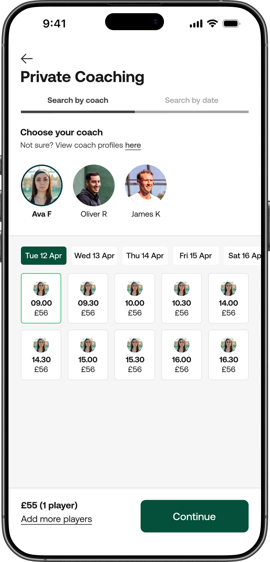 Private coaching end to end