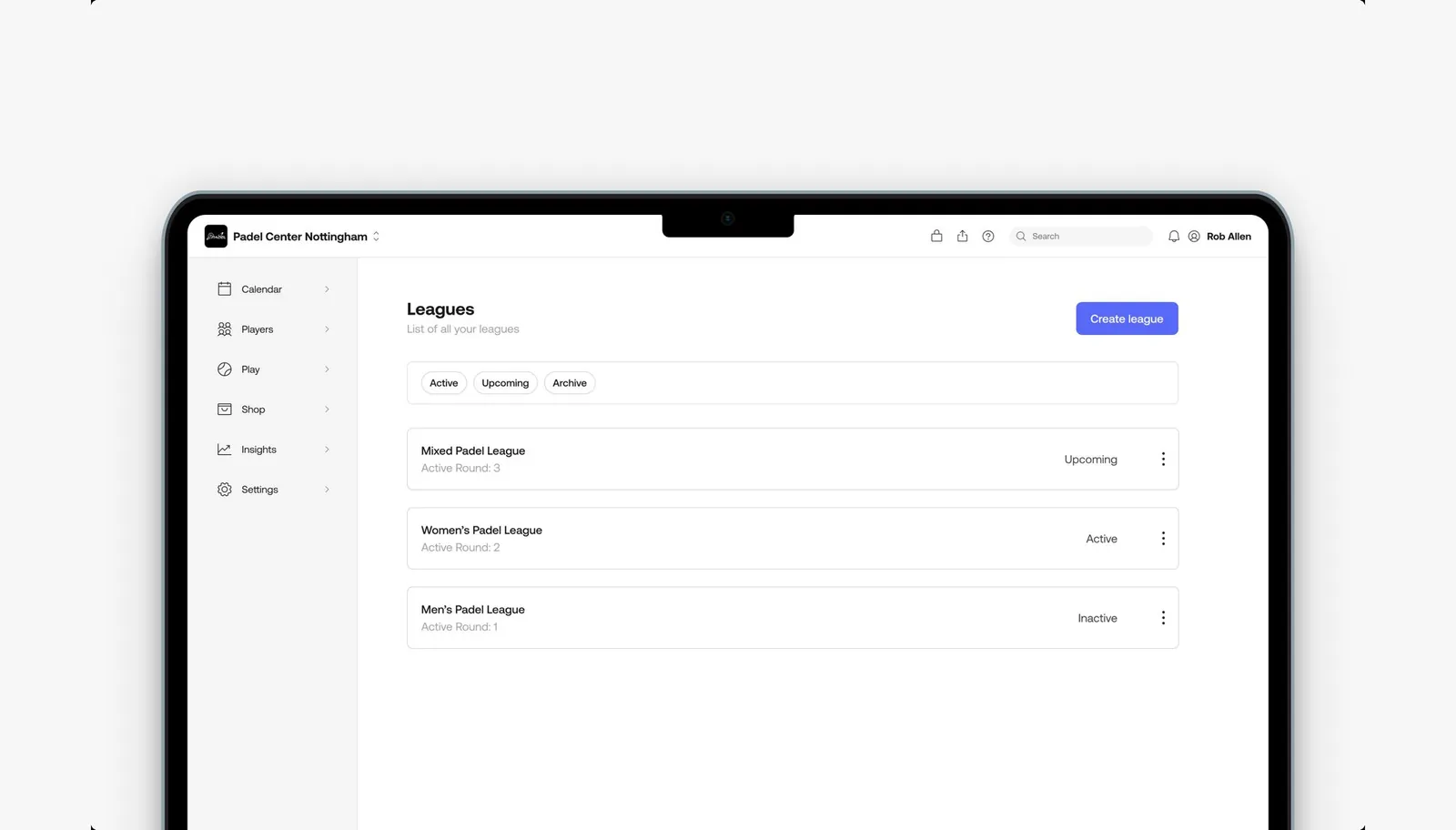 In-house leagues module