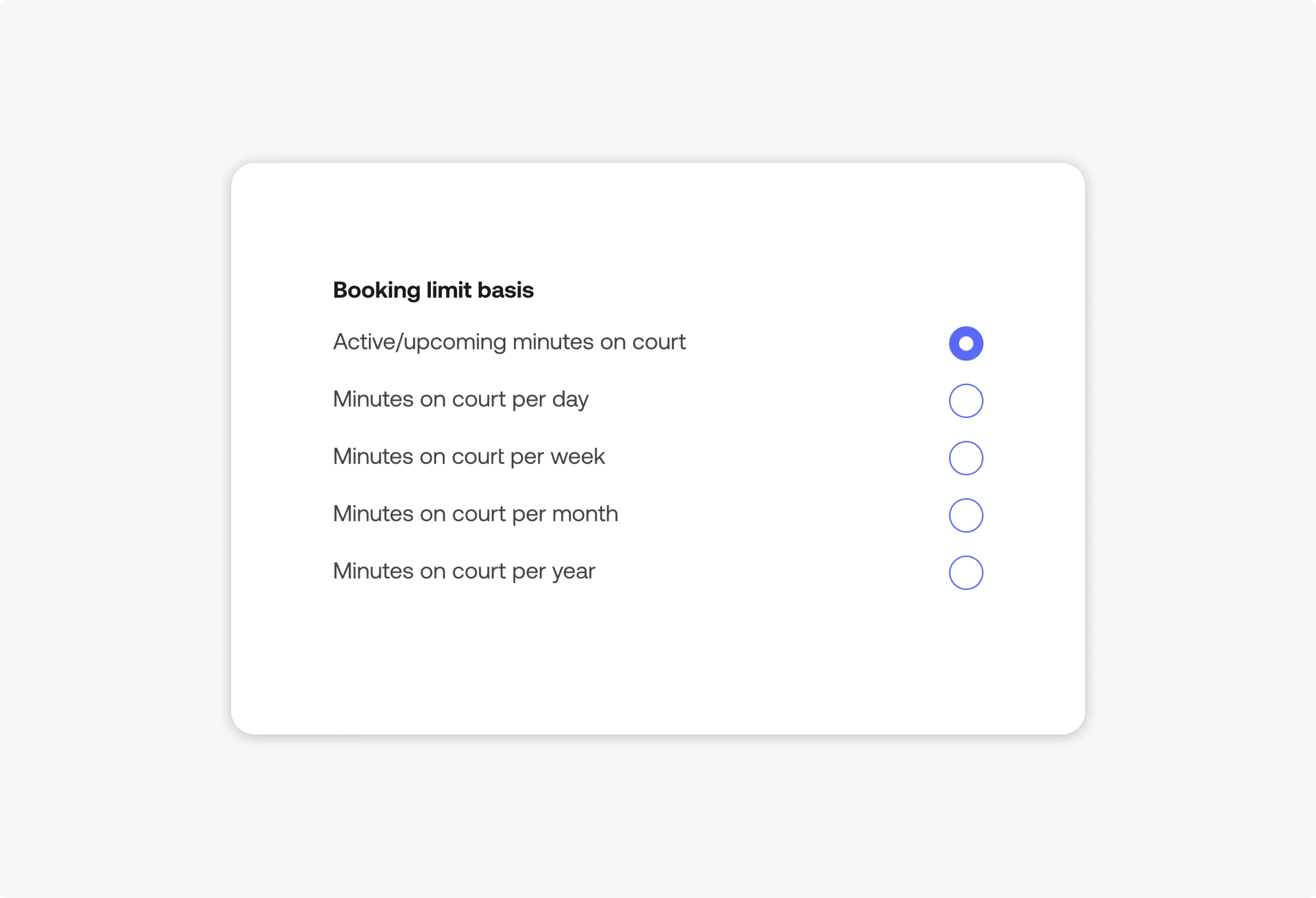 Booking Limits & Benefit Limits